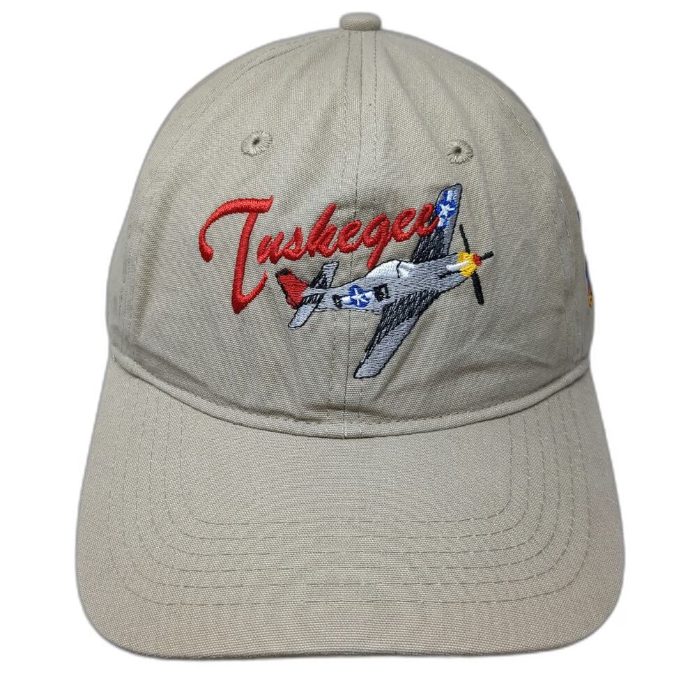 Port & Company Tuskegee 332nd P-51 Mustang Crest Beige Baseball Cap One Size hat
